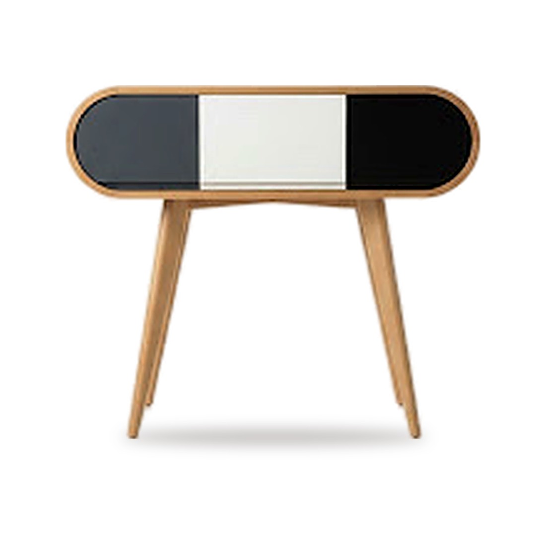 Console ovale sur mesure, photographié sur fond blanc
