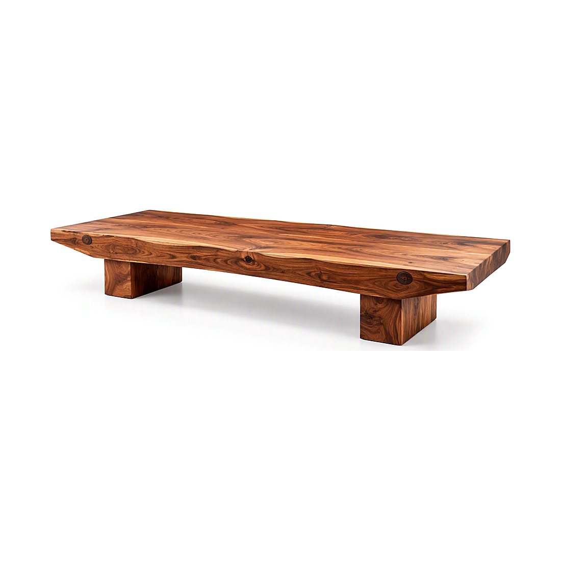 Table basse monolithe sur mesure, photographié sur fond blanc